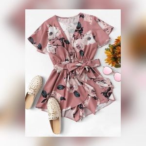 Floral wrap romper